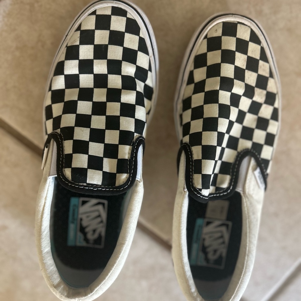 Vans Black and White Checkered Slip-On Sneakers